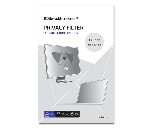Qoltec Filtr prywatyzujący 14" | 16:9 - 1243518 - zdjęcie 3